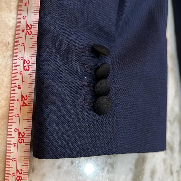 Designer Custom Suit Navy/Black with Red Lining - Picture 3 of 7